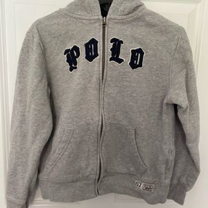 Boys Gray Polo Ralph Lauren Hoodie size M